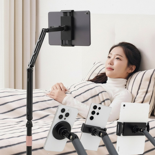 소프트엣지 헤드3개 맥세이프 태블릿 거치대 스탠드, 1개, 블랙, SO028AD066