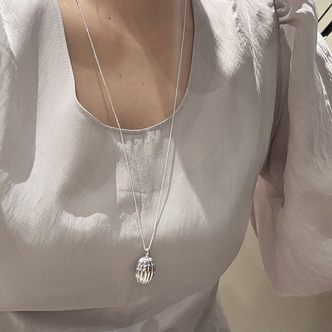 925 silver 열매 팬던트 롱 목걸이