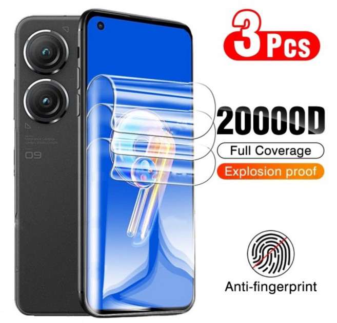 Asus Zenfone 9 필름 용 화면 보호기 3PCS 풀 커버 하이드로 겔 8z 8 플립, 01 3PCS, 01 Hydrogel Film, 03 Asus Zenfone 8 Flip