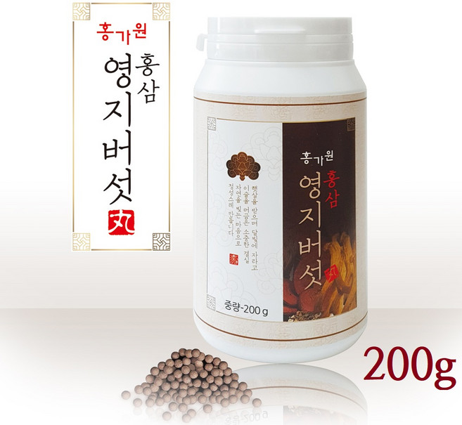 홍가원 영지버섯환 홍삼영지 국산 영지버섯분말 베타글루칸 영지환 복분자 오갈피 백복령 건강환 200g, 1개