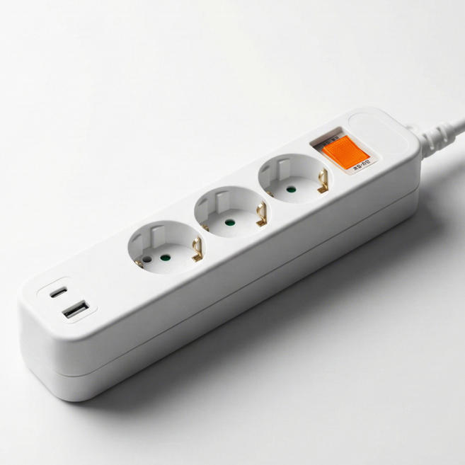 고용량 3구 멀티탭 C타입 USB 멀티콘센트, 1개, 3구 화이트, 0.4m
