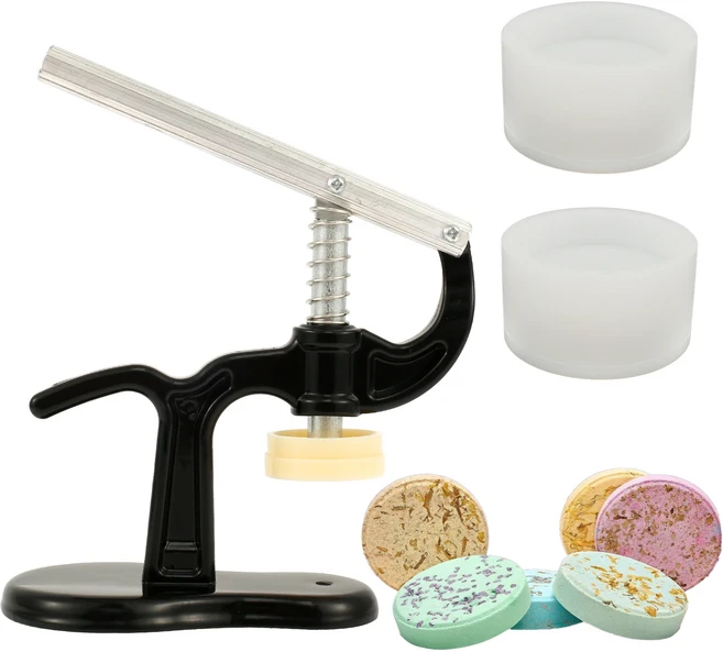 비누 실리콘 몰드 만드는 데 사용되는 라운드 스테인레스 스틸 키트 목욕 폭탄 제작 3D, 01 black