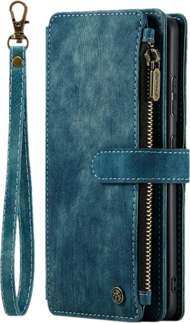 오마이 투블럭 핸드 스트랩 가죽 카드 지갑 케이스