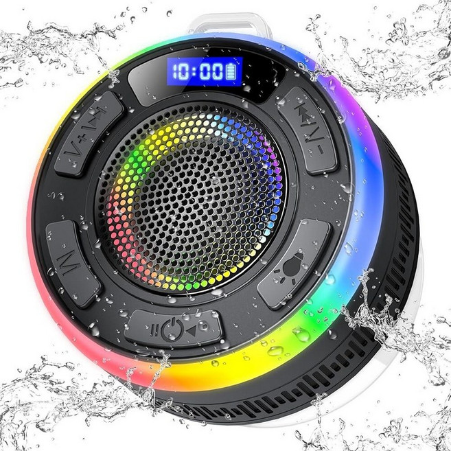 Waterproof Shower Speaker Bluetooth 5.3 Bathroom Speaker with HD Sound & Strong Suction Cup Blue, Jet Black
