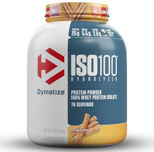 Dymatize ISO100 Hydrolyzed Protein Powder Cinnamon Churro, 1個, 2.3kg