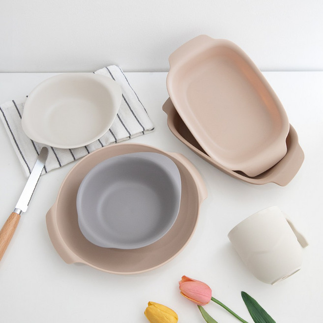 비스토어 반찬그릇 머그컵 앞접시 디저트접시, 1개, 그레이