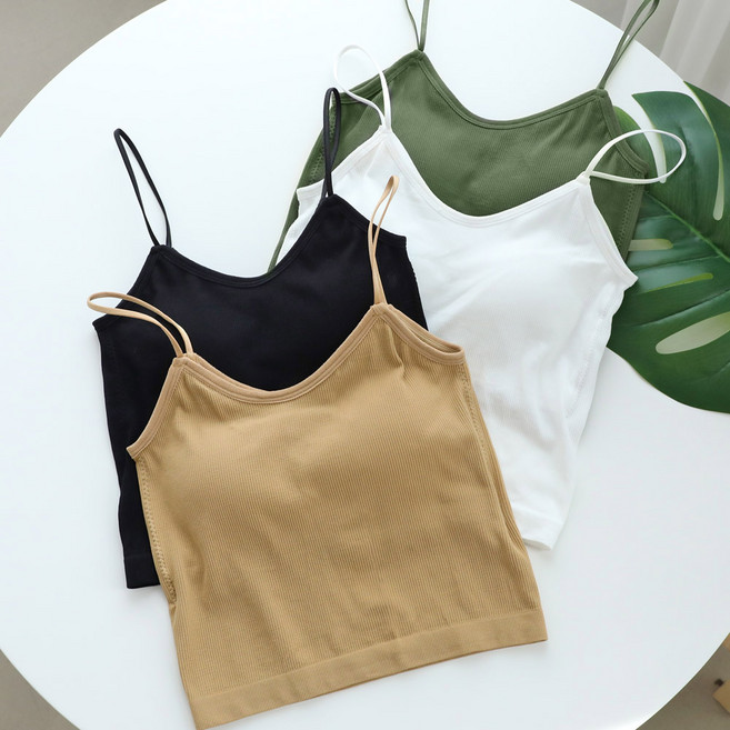 올데이 골지 크롭 나시 브라렛