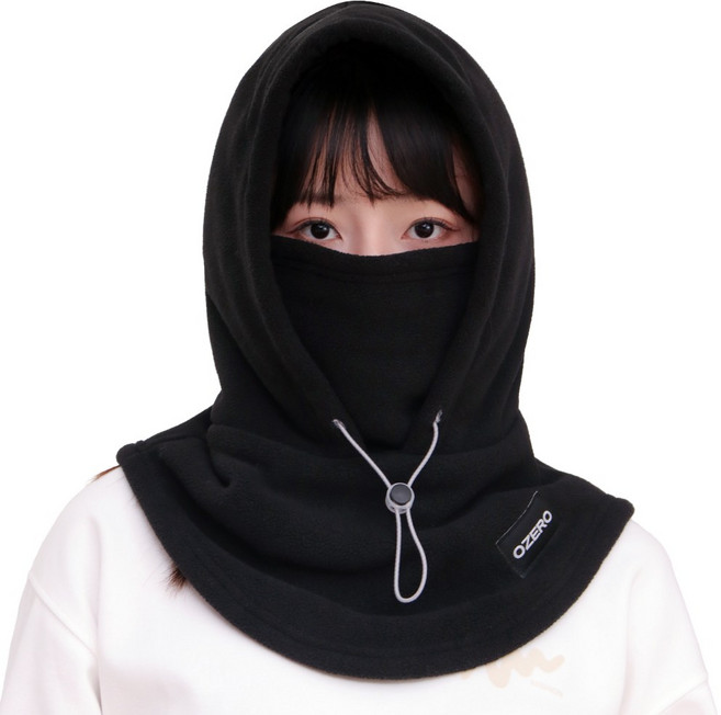 오제로 기모안감 겨울 후드 넥워머 바라클라바, 블랙, 1개
