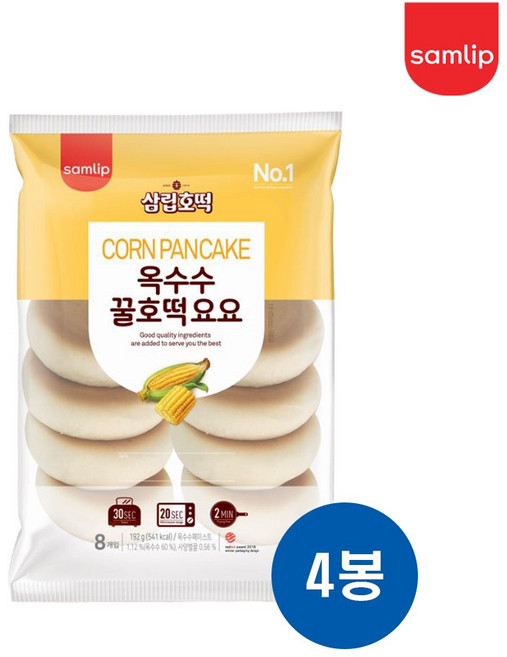 삼립 옥수수 미니 꿀호떡 요요 8입, 192g, 4개