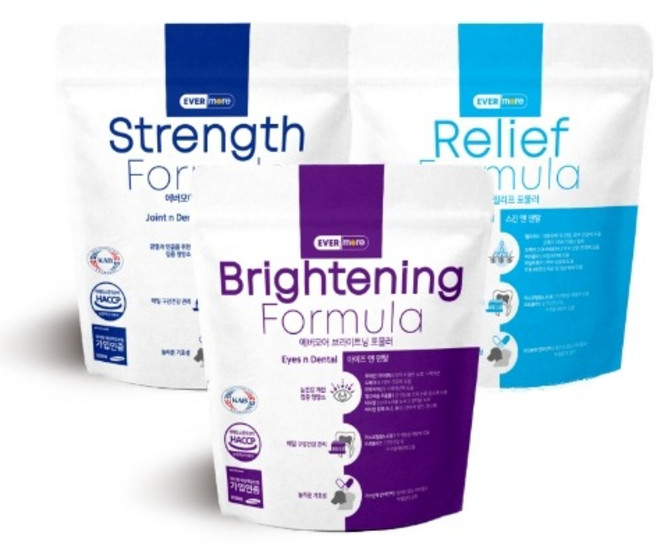 [평일4시토요일3시당일발송]눈영양제 피부영양제 관절영양제 강아지 영양제 에버모어 포뮬러 3종 세트, 3세트, 종합영양제