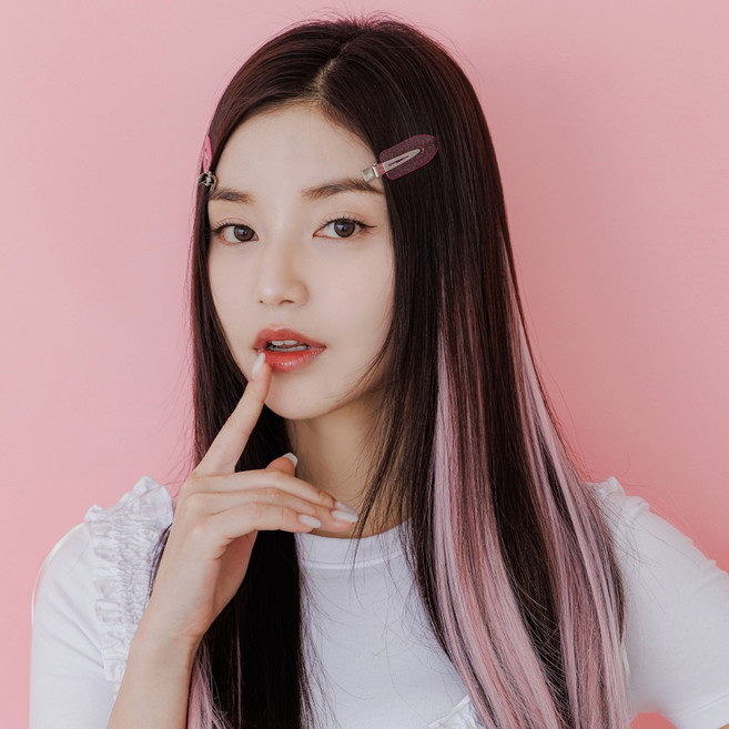 클립스 붙임머리 부분가발 헤어피스 헤어브릿지 수제 컬러피스 루나, 밀크핑크, 1개