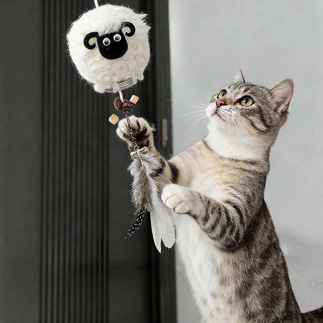 큐트스마트 고양이 간식주머니 로프 장난감, 화이트, 1개