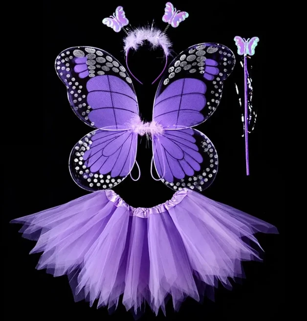 빛나는 날개 깜박이는 나비 스커트 조명 세트 LED 어른 코스튬 소품 소녀 천사 2-8 부활절 발렌타인 데이, 13 K