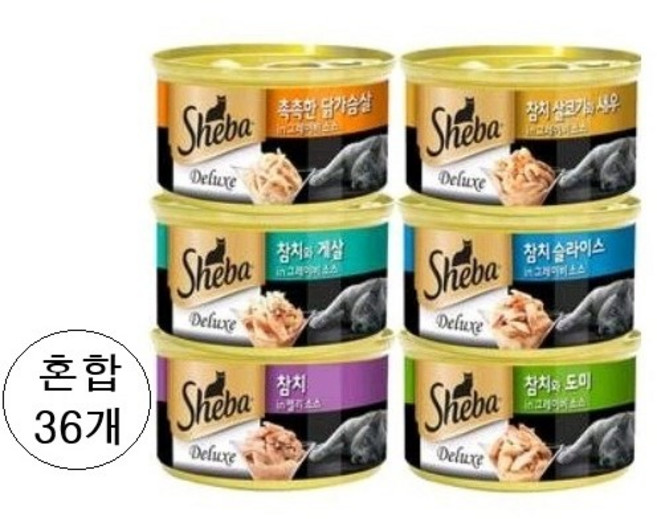 고양이간식 쉬바캔 (6종X6개씩)혼합, 36개