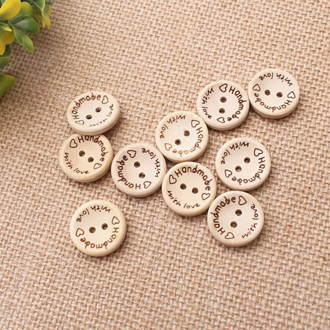 쏘잉갤러리 (10개)핸드메이드나무단추, 1세트