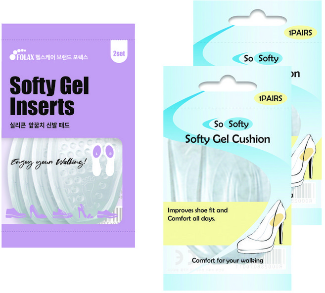 포렉스 실리콘 앞꿈치 신발 패드 2p + 쏘소프티 뒤꿈치 쿠션 패드 2p