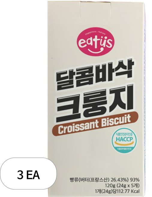 이더스 달콤바삭 크룽지 과자 5p, 120g, 3개