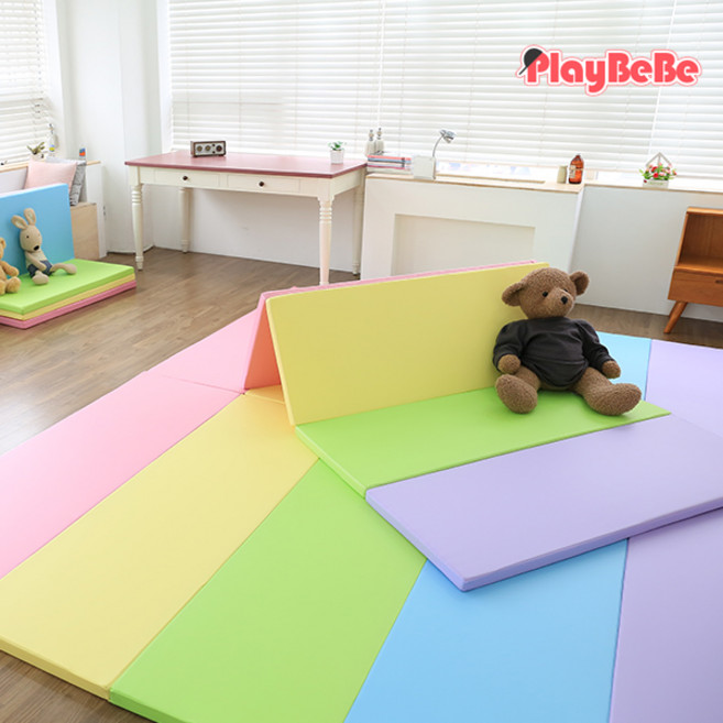 플레이베베 층간소음방지매트 놀이방 폴더매트 파스텔 4단 (160x200)