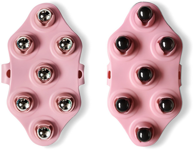 위시월드 림프 롤링 지압 마사지볼, 핑크, 2개, 메탈 1개,마그네틱 1개