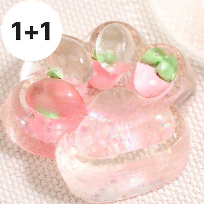 과일냥젤리 고양이발바닥말랑이 스퀴시 스퀴지, 스트로베리, 2개