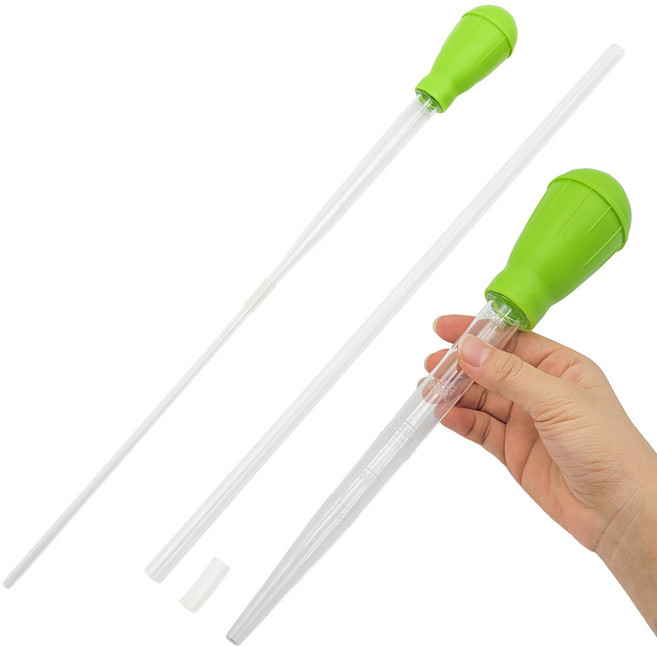 물멍 고급형 2단 스포이드 28cm 30ml 그린 초록 다용도 스포이드 연장 대롱, 1개