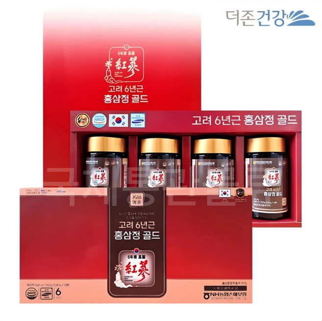 선물세트 고려 6년근 홍삼정골드 쇼핑백증정 1센트, 240g, 4개 - 쿠팡