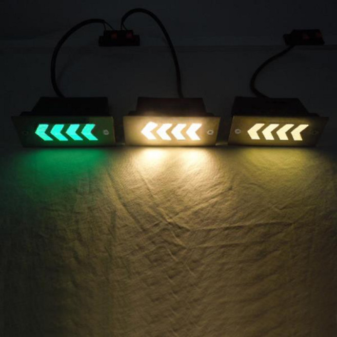 야외 3W/5W LED 지하 램프 신호등 화살표 표시 완벽방수 IP65 스테인레스 스틸 계단 정원, 06 Pure White, 01 5W