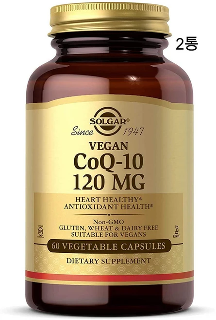 솔가 식물성 코엔자임Q10 코엔자임큐텐 코큐텐 200mg 60캡슐, 2개, 60정 - 쿠팡