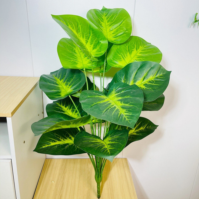 北歐風 模擬綠植盆栽 龜背竹 裝飾擺件, 70CM綠心滴水觀音 無配重盆無花籃 70釐米, 1件