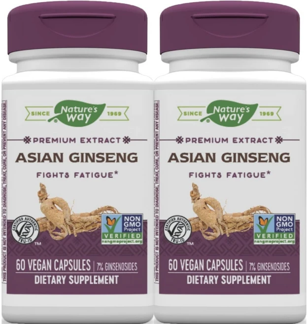 네이처스웨이 프리미엄 추출물 아시아 인삼, 60정, 2개, 60정 - 쿠팡