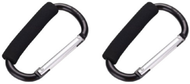 도나토르 1+1 D형비너 대형 자일고리 고강도, 1세트, 블랙