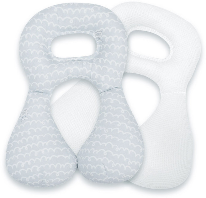 스칸디맘 카시트 유모차 넥필로우 짱구베개겸용 알러지프리 에어메쉬 유아 목쿠션 신생아 목베개, 크라잉-그레이