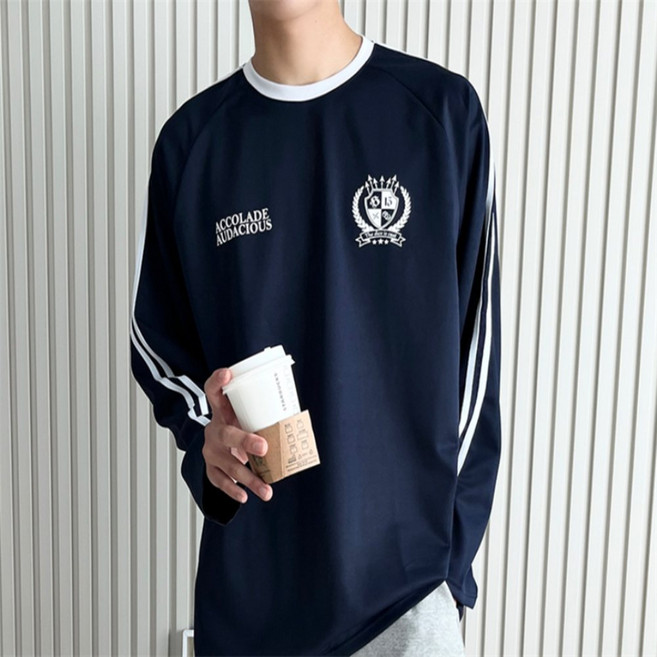 남녀공용 풋볼 두줄 져지티 져지패션 두줄운동복 데일리룩 스웻셔츠