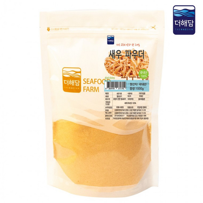 새우 파우더 1kg(분말), 더해담 새우 파우더 1kg(분말), 1개, 1kg