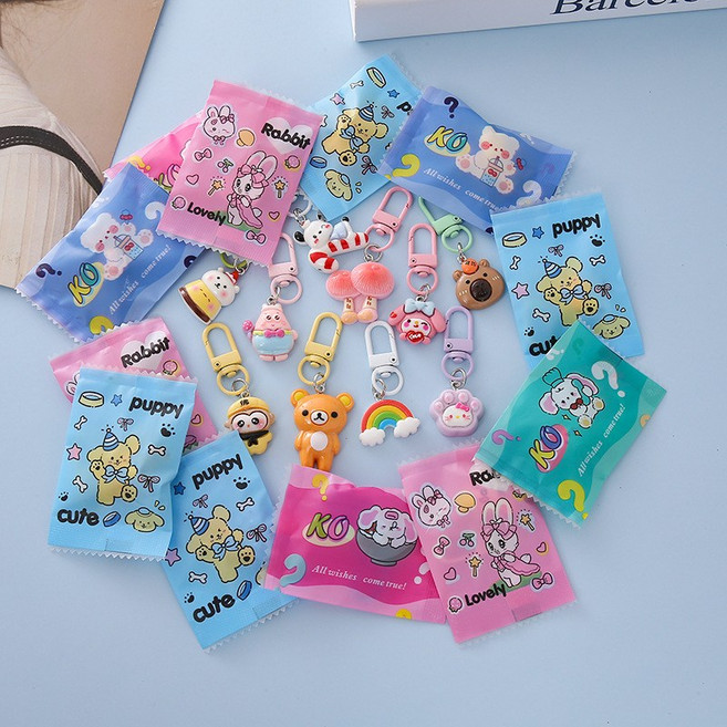 [10종 세트]번블랙 캐릭터 미니 랜덤 키링 선물 답례품 단체선물 가방 에어팟 우정, 2개, 10종 키링