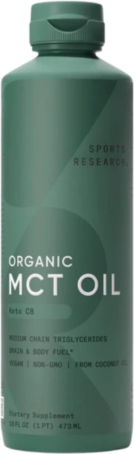Sports Research 유기농 MCT C8 오일 무맛 473ml(16fl oz), 1개, 473ml - 쿠팡