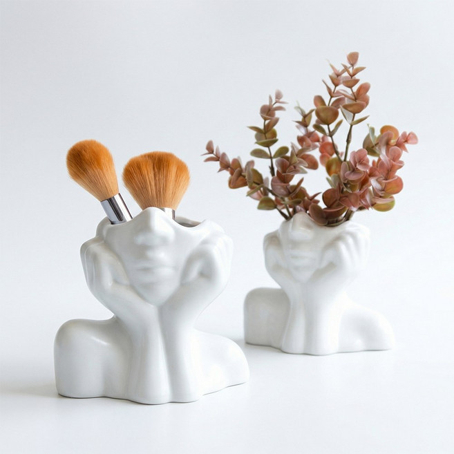 서온리 공간 분위기를 살려주는 고급 인테리어 조화 화병 드라이플라워 꽃병 집들이 선물 감성 오브제, 화이트