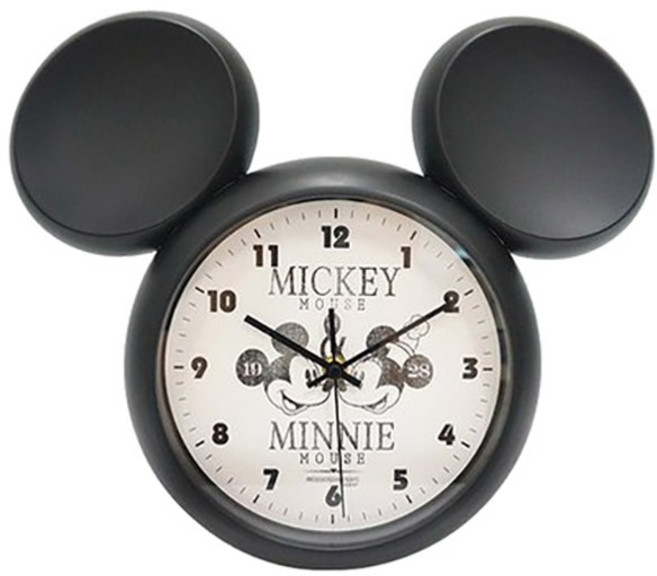 미키마우스 쓰리써클 캐릭터 벽시계 GAMKA20013, 블랙