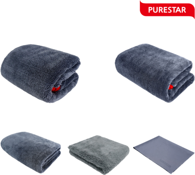 퓨어스타 드라잉 세차 타월 베스트품목 극세사 융 수건 걸레 버핑 유리 자동차 다목적, 듀플렉스 드라잉 대형 그레이, 1개