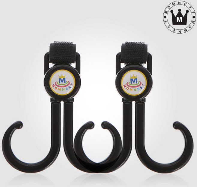 맘네스트 트윈 유모차 다용도 가방걸이 유모차 정리 액세서리 용품, 블랙, 1개