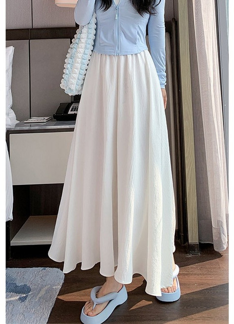 POMTOR 여성 냉감 와이드 팬츠 하이웨스트 여름 슬림핏 데일리