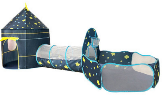 노르딕마을 놀이텐트 플레이 텐트 애벌레터널 동굴 터널 애기 아기 아가 유아 어린이, 블루, 1개