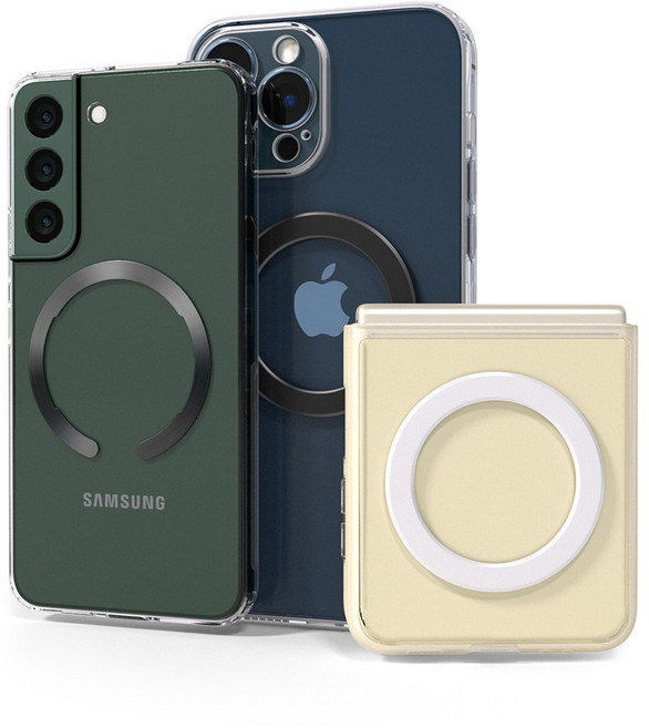 주파집 맥세이프 마그네틱 플레이트 자석 링, 마그네틱 플레이트 화이트, 1개