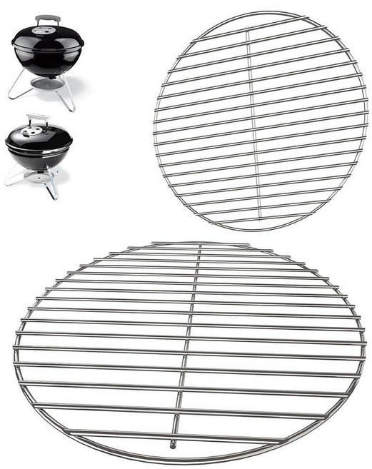 Weber 47.5cm(17.5인치) 숯 요리 석쇠 47cm(18.5인치) 스모키 마운틴 바-B-주전자 원터치 쿠커 스모커 점보 조 오리지널 케틀 그릴 스테인리스 스틸, 13.7" Cooking Grate for Weber