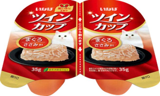 마더스캣 이나바 챠오 트윈컵 고양이 습식캔 2개입 6종 콤보세트, 참치&닭가슴살, 35g, 24개