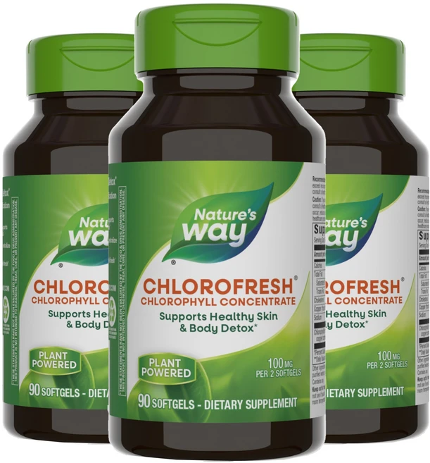 네이쳐스웨이 클로로후레쉬 클로로필 컨센트레이트 소프트젤 캡슐, 3개, 90정 - 쿠팡