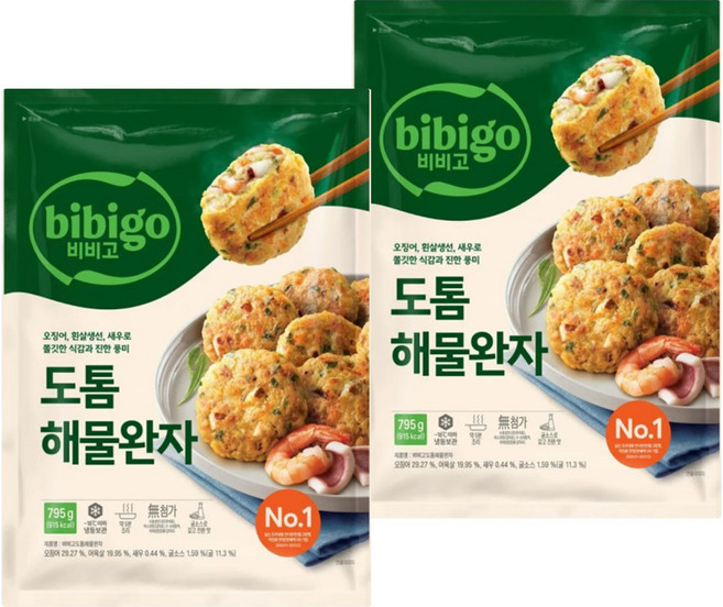 비비고 도톰 해물완자, 2개, 795g