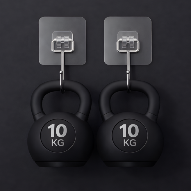 유즈풀템 초강력 무타공 접착식 벽부착 걸이 후크, 투명, 20개