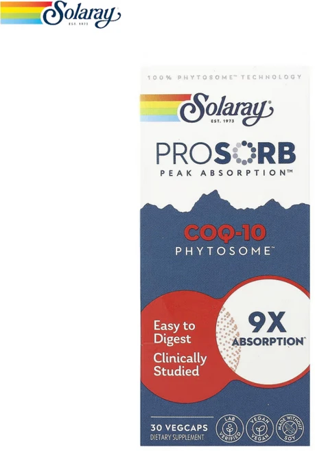 솔라레이 프로솔브 코큐텐 코엔자임 COQ10 파이토좀 피토좀 30캡슐, 1개 - 쿠팡