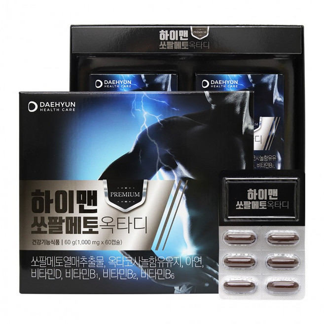 하이맨 쏘팔메토옥타디 60캡슐(비타민B/옥타코사놀/아연/전립선건강), 1개, 1정